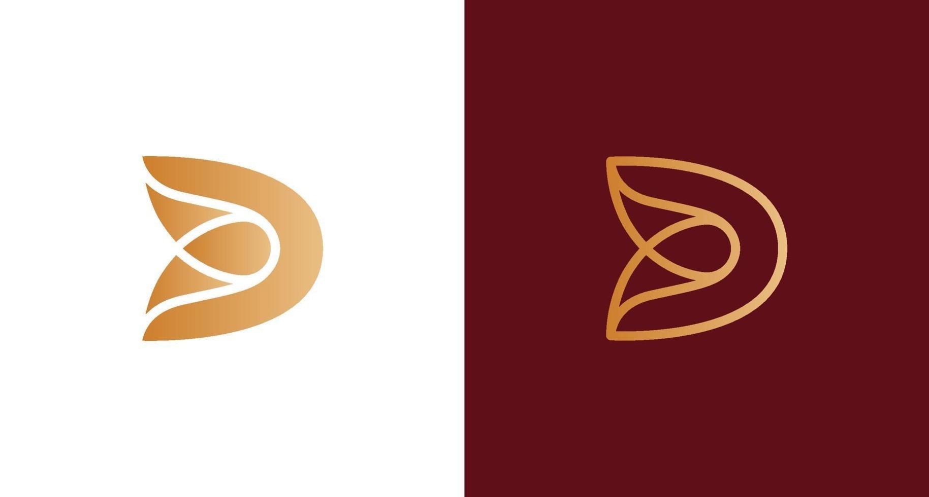 minimal abstract elegant letter D logo set vector