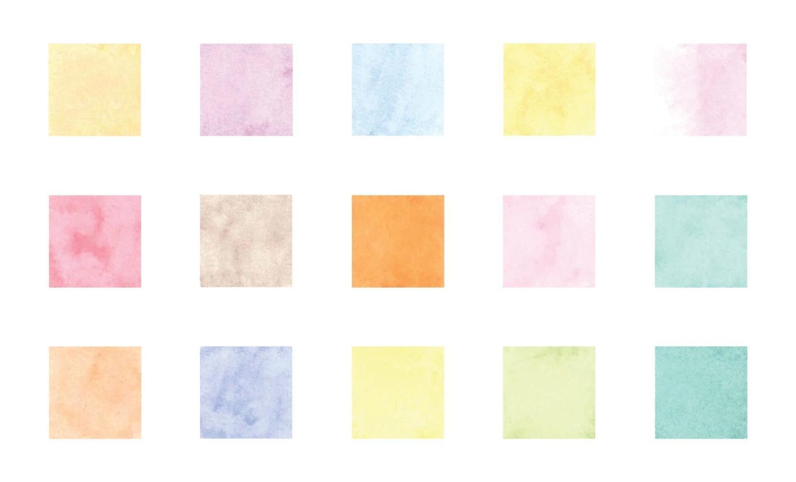 Square badges in watercolor vector illustration