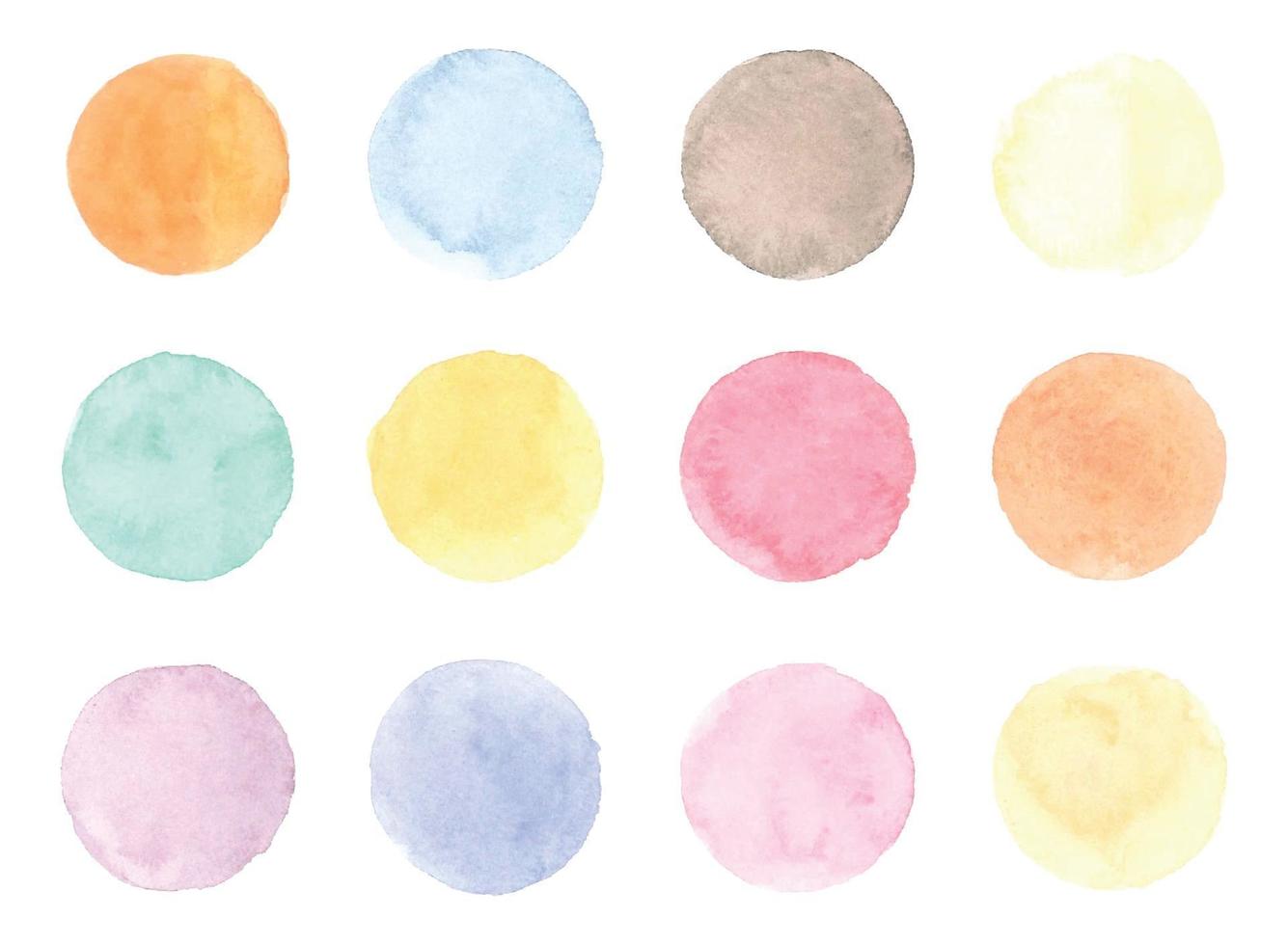 Round watercolor badges isolated on white background vector