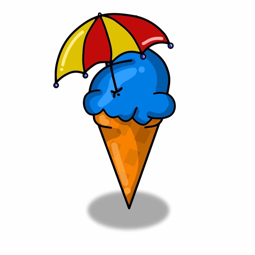 Umbrella ice cream character vector template design illustration