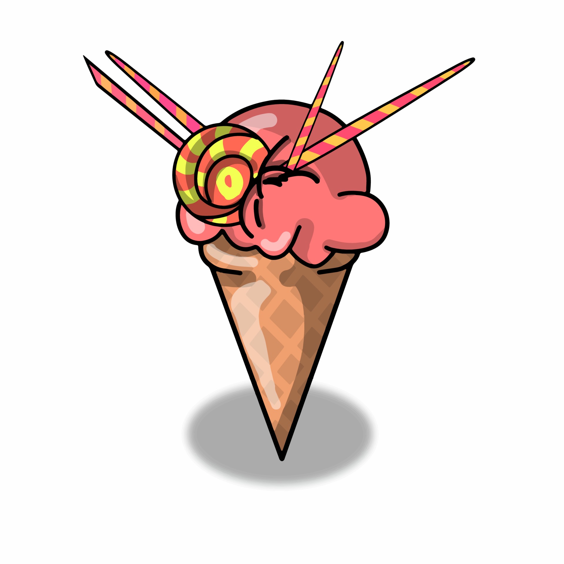 Lollipop ice cream character vector template design illustration