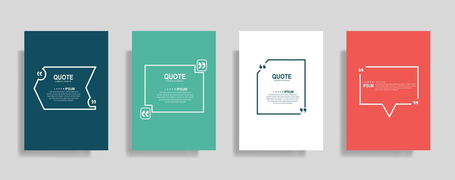 Quotes frame blank templates set, Text in brackets