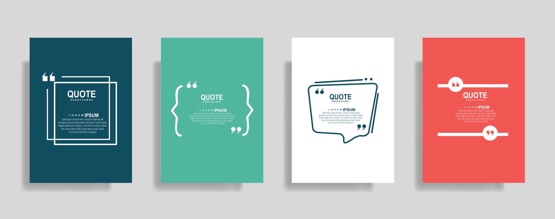 Quotes frame blank templates set, Text in brackets, citation empty