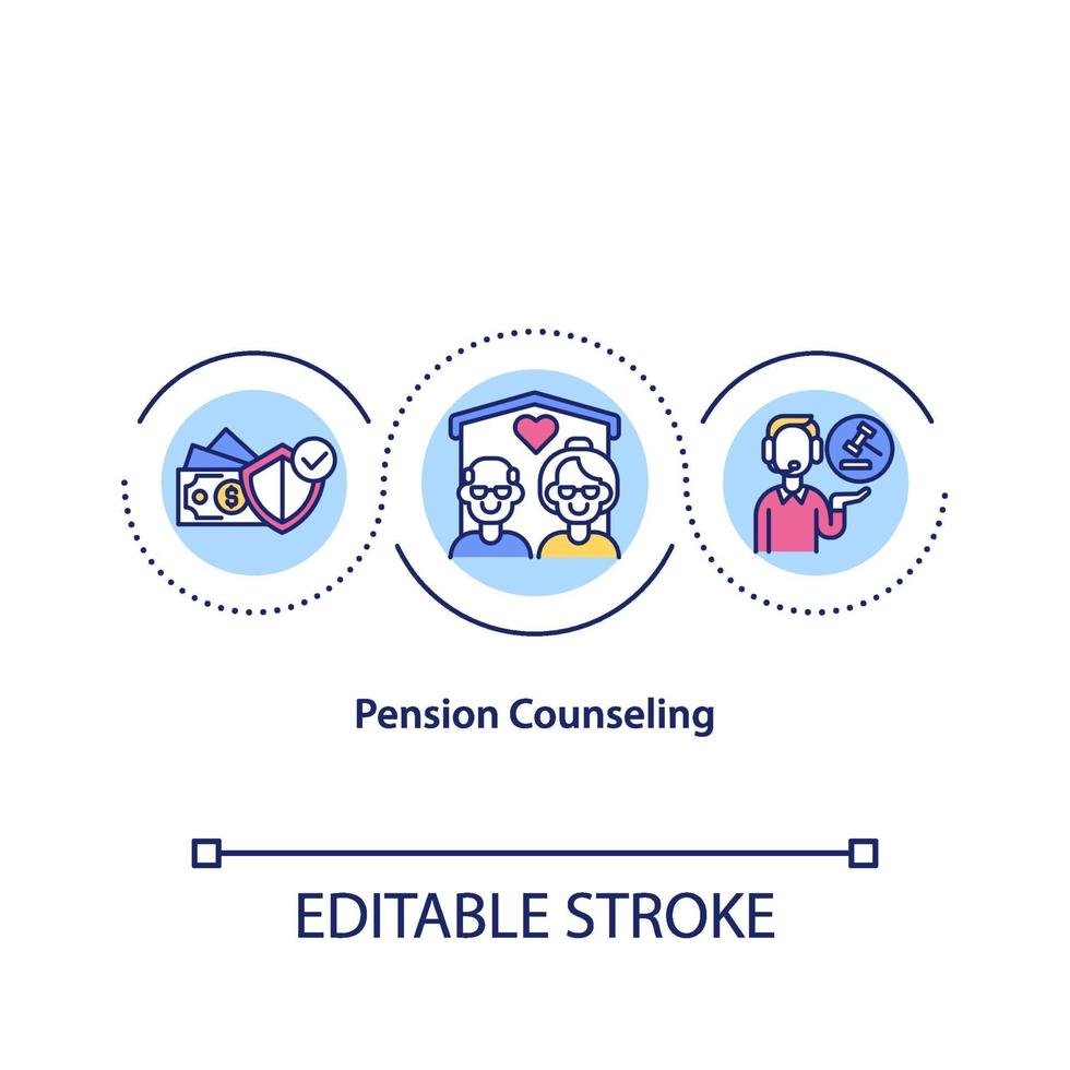 Pension counseling concept icon vector