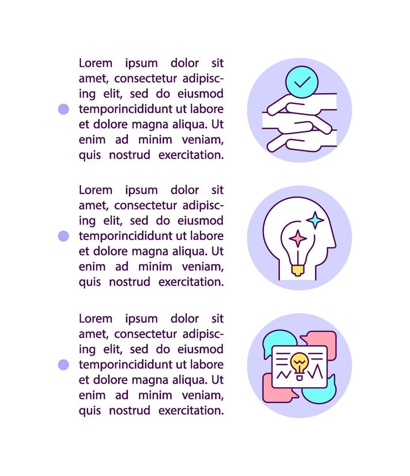 Cooperative problem solving concept line icons with text vector