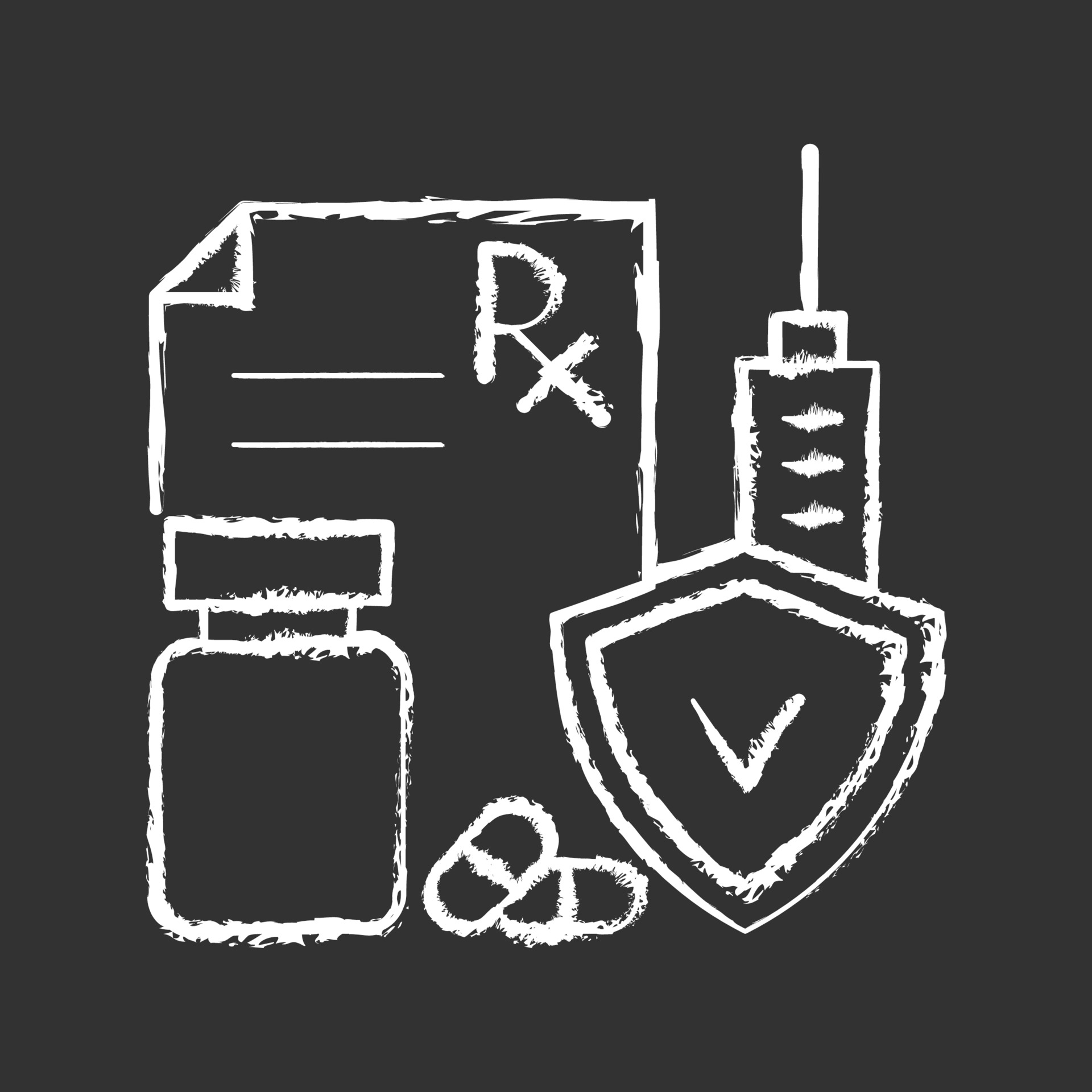 Medical insurance chalk white icon on black background 2226432 Vector