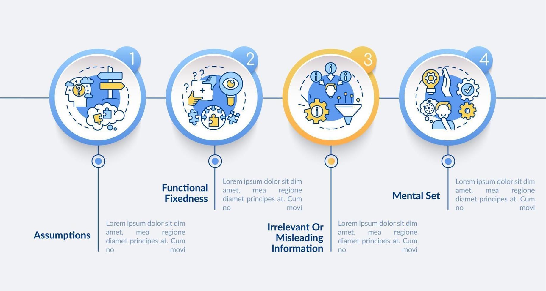 plantilla de infografía de vector de obstáculos de resolución de problemas