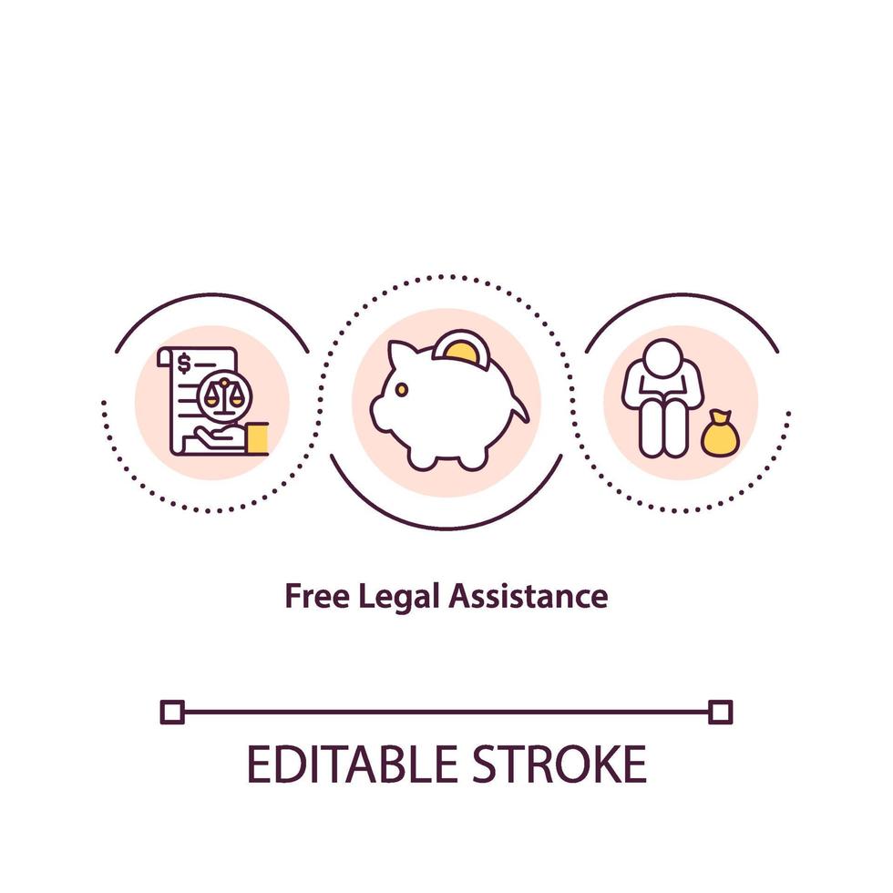 Free legal assistance concept icon vector