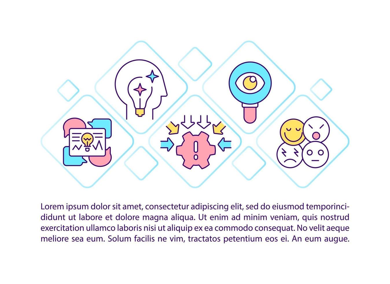 Problem solving concept line icons with text vector