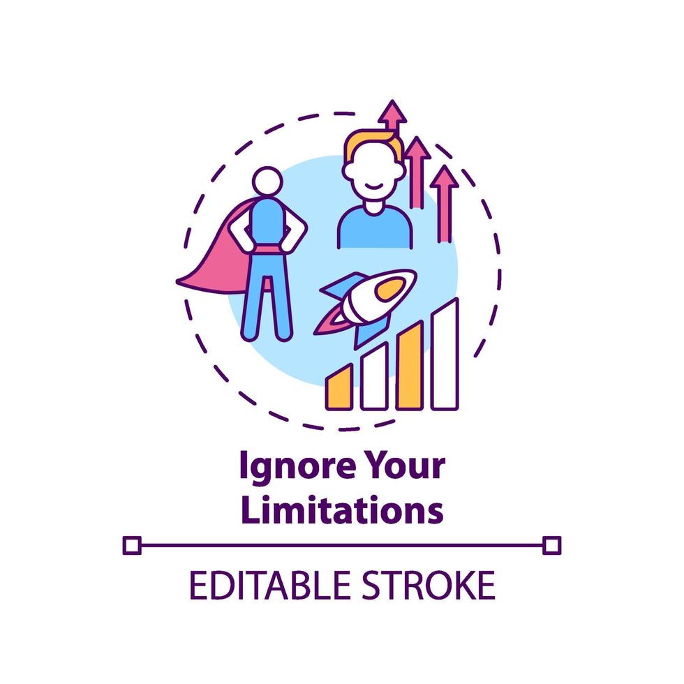 Ignore your limitations concept icon vector