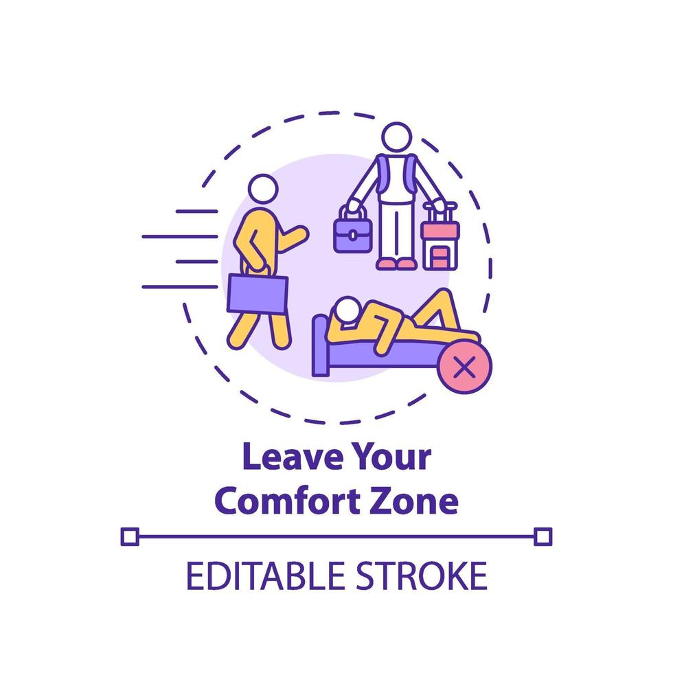 Leave your comfort zone concept icon vector