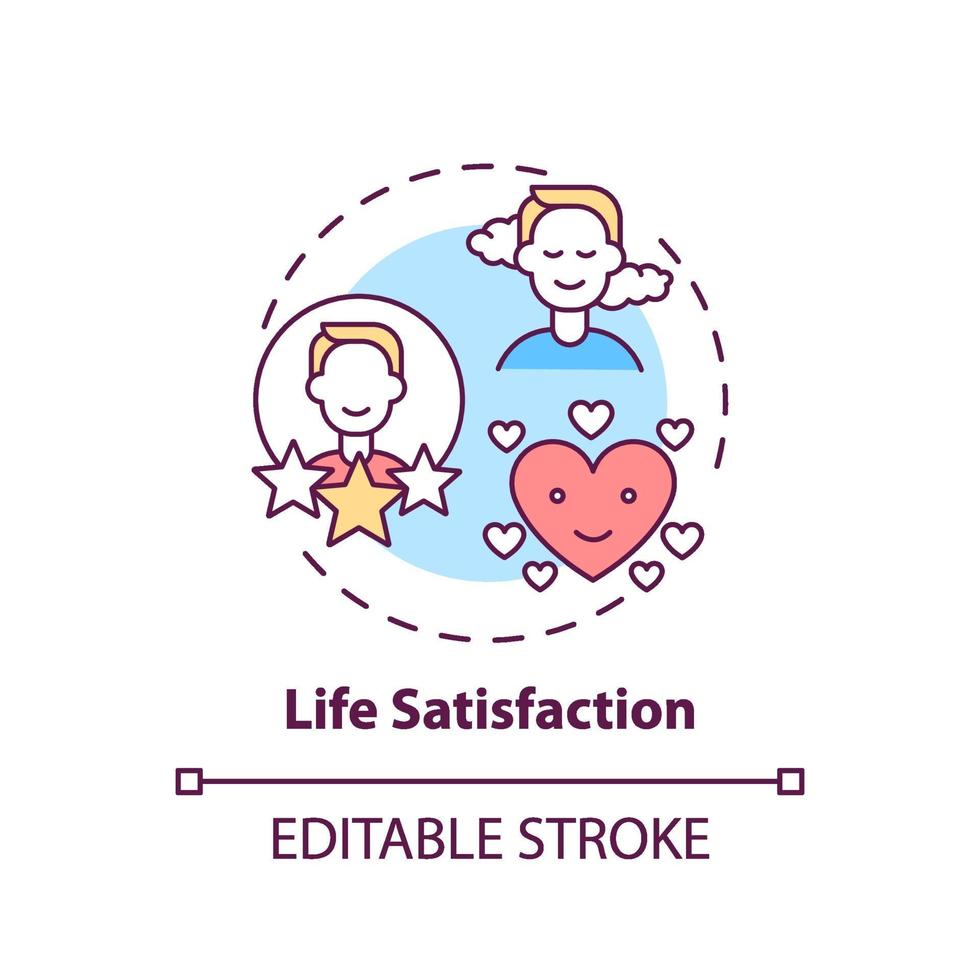 Life satisfaction concept icon vector