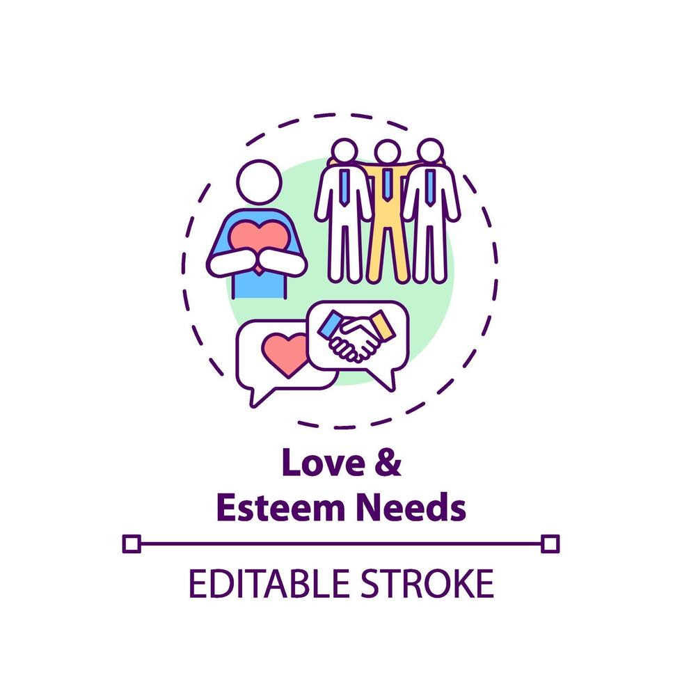 Love and esteem needs concept icon vector