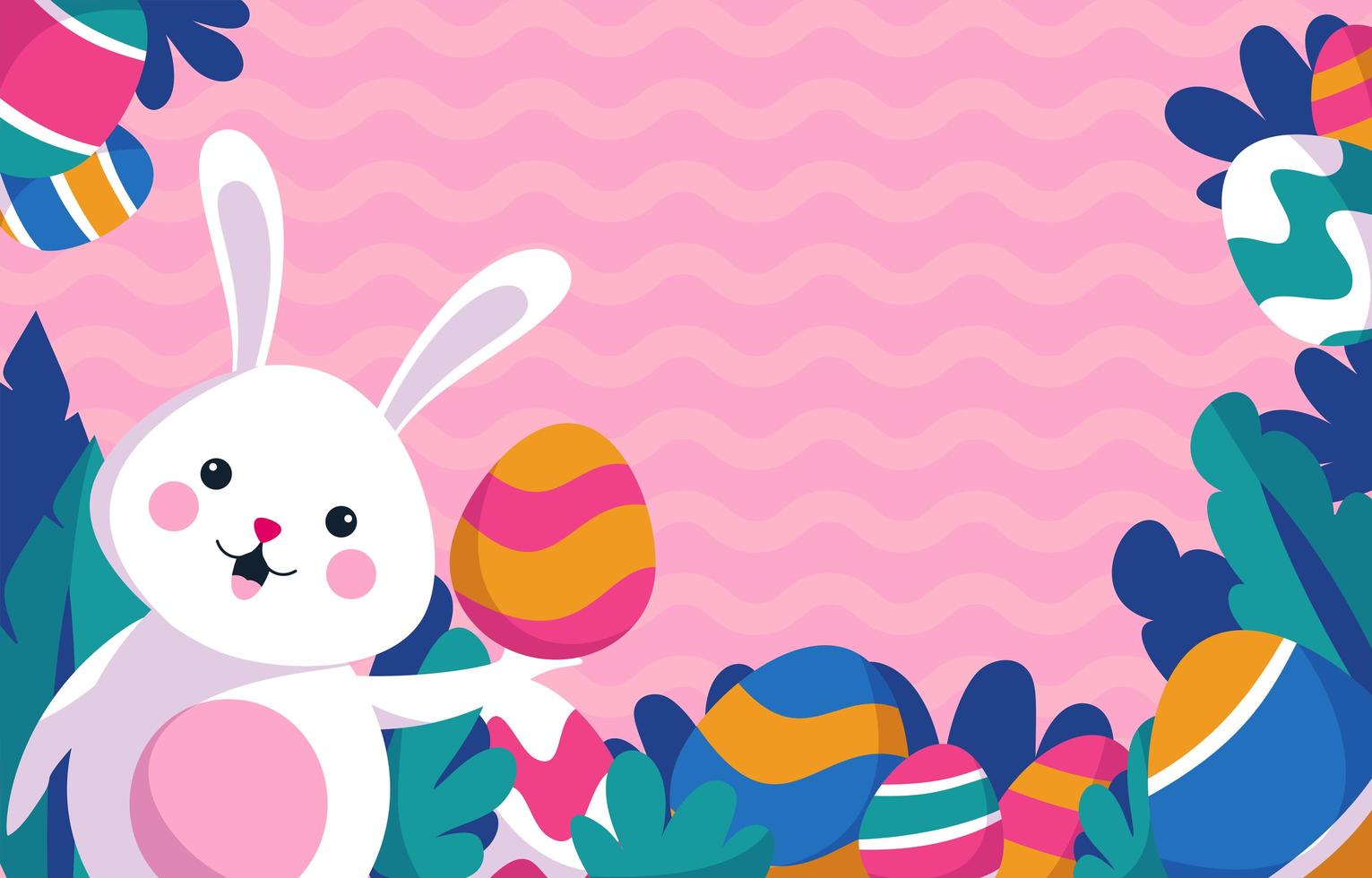 Happy Easter with Colorful Background vector