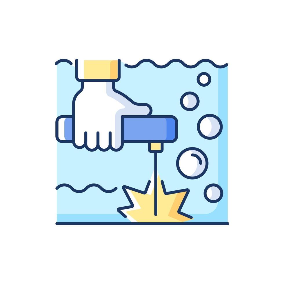 Underwater welding RGB color icon vector