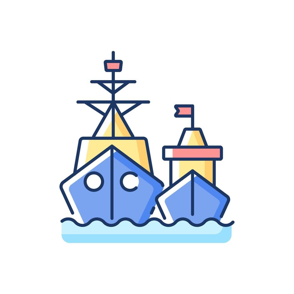 Naval fleet RGB color icon vector