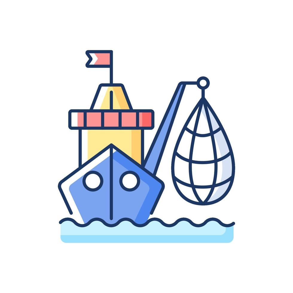 Industrial fishing RGB color icon vector