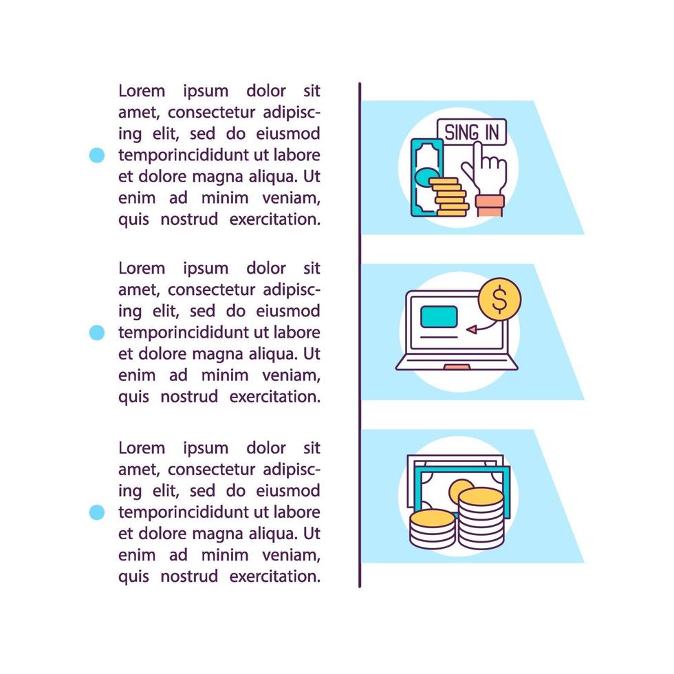 What is brokerage account concept line icons with text vector