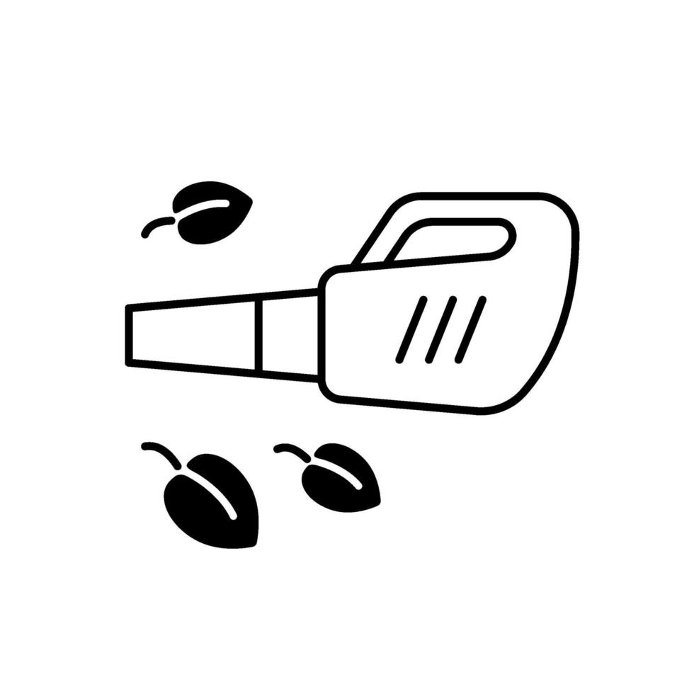 Leaf blower black linear icon vector
