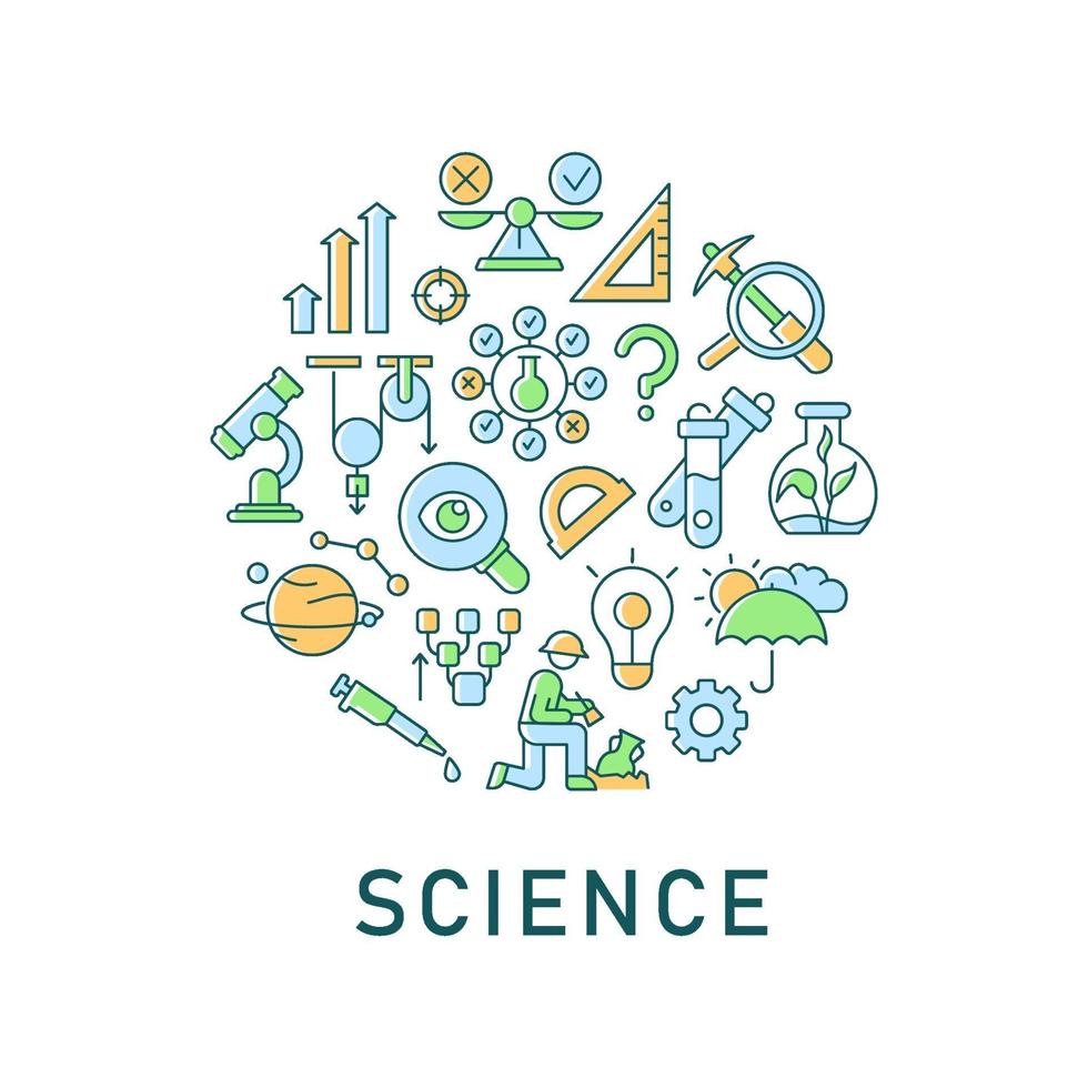 Science abstract color concept layout with headline vector