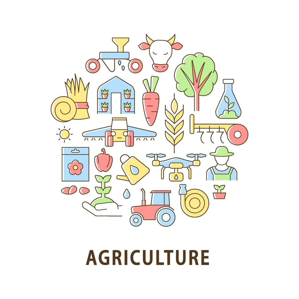 Agriculture abstract color concept layout with headline vector