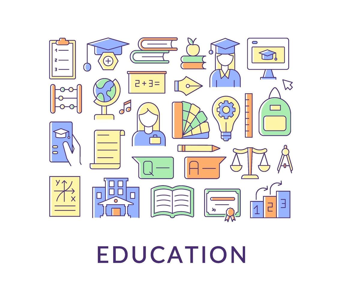 Education abstract color concept layout with headline vector