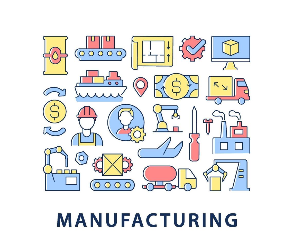 Manufacturing abstract color concept layout with headline vector