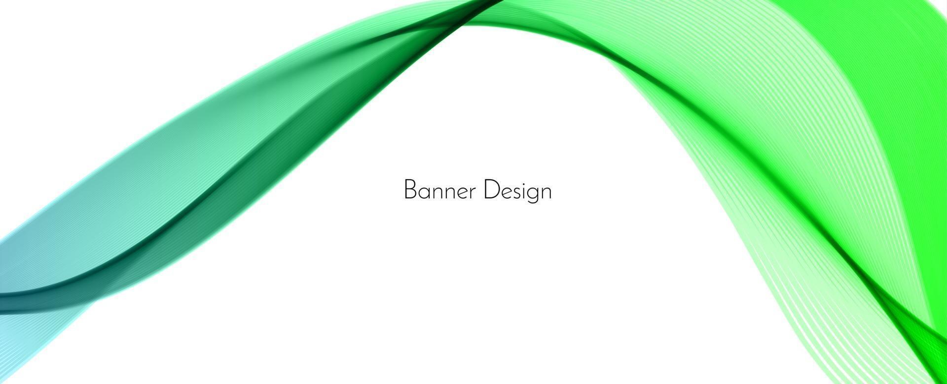 Fondo de banner de diseño de onda decorativa moderno verde abstracto vector