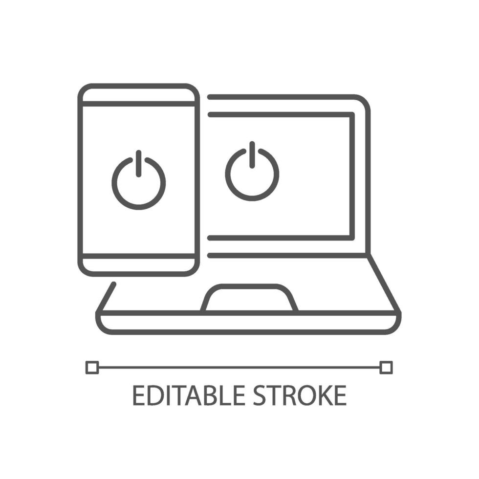 Going offline linear icon vector