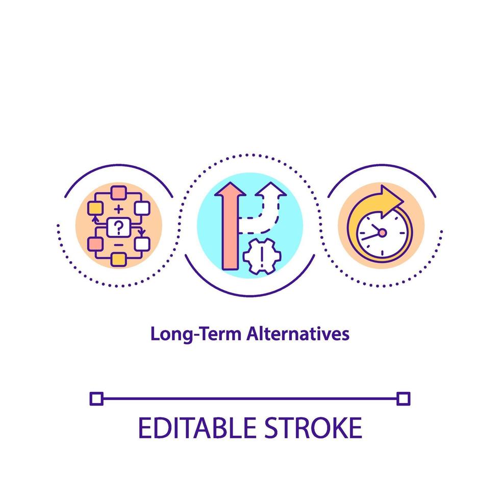 Long-term alternatives concept icon vector