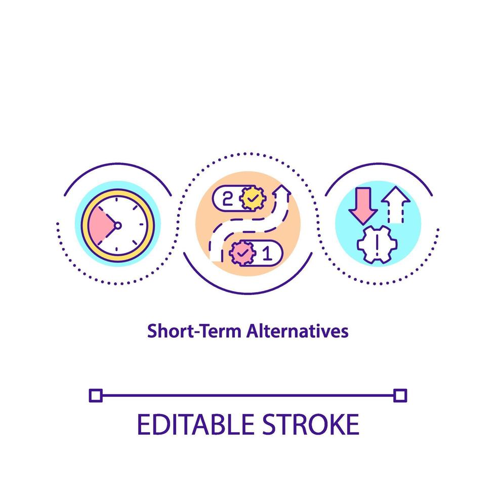 Short-term alternatives concept icon vector