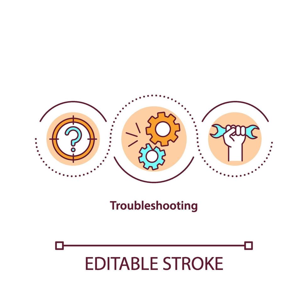 Troubleshooting concept icon vector