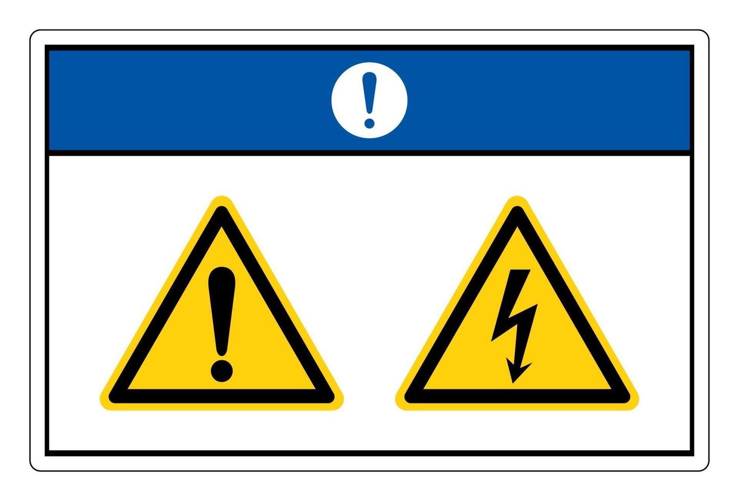 Aviso símbolo de peligro de descarga eléctrica firmar sobre fondo blanco. vector