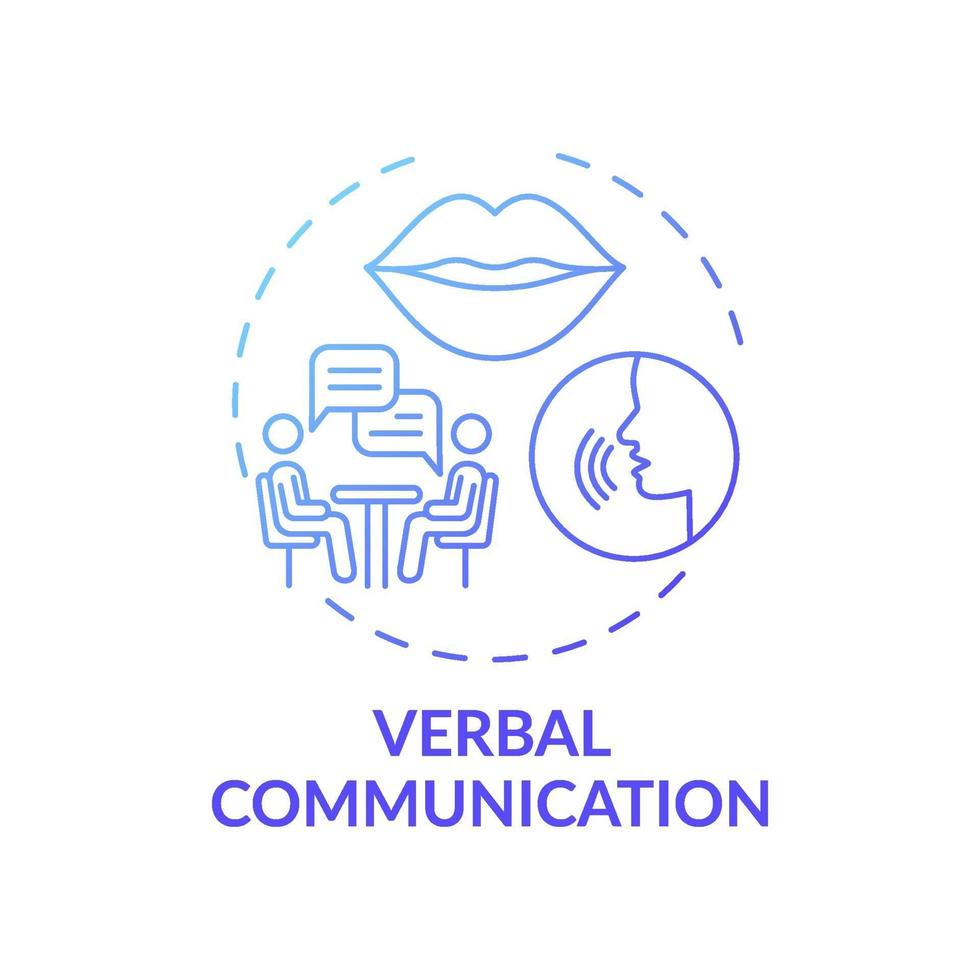 Verbal communication dark blue gradient concept icon vector