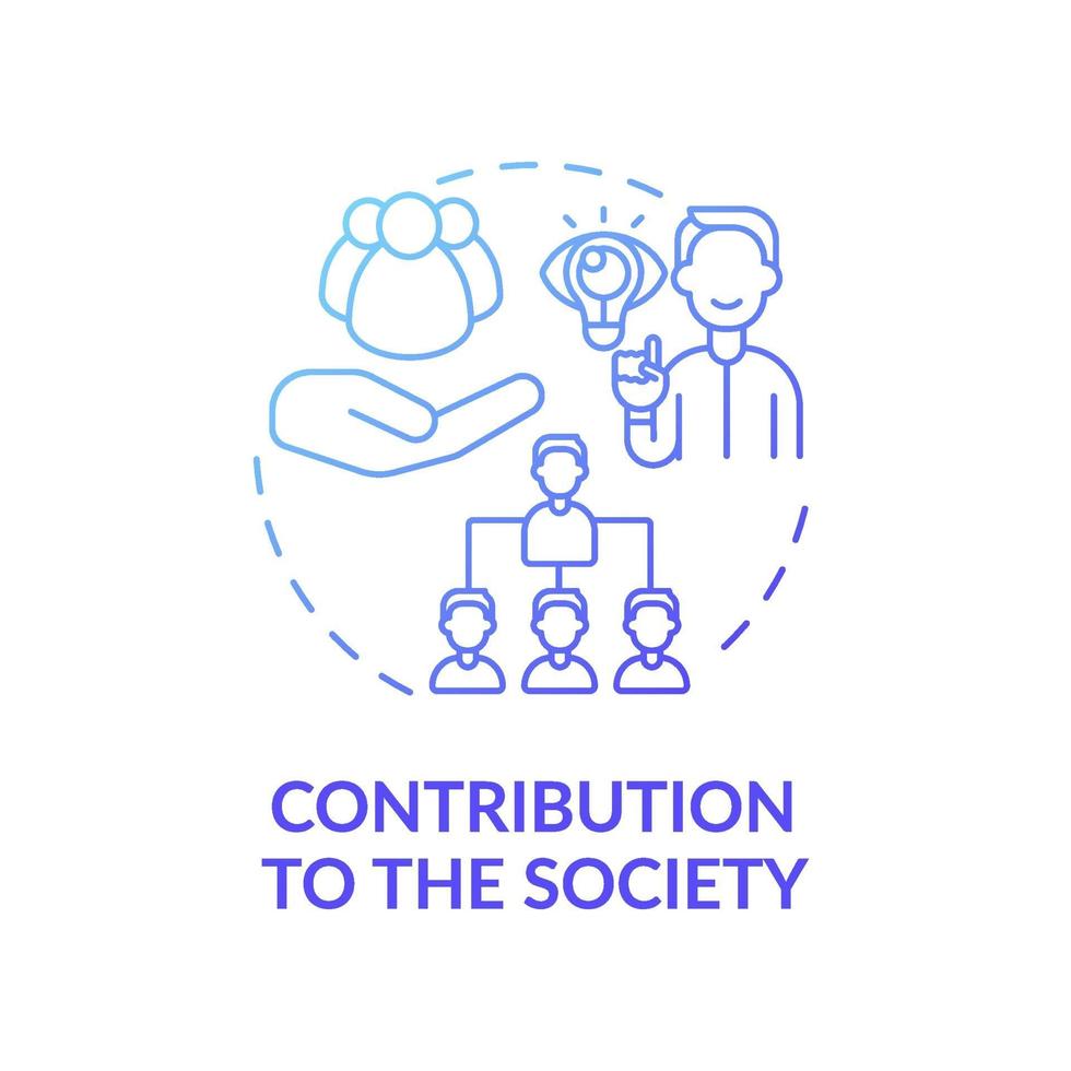 Contribution to the society blue gradient concept icon vector