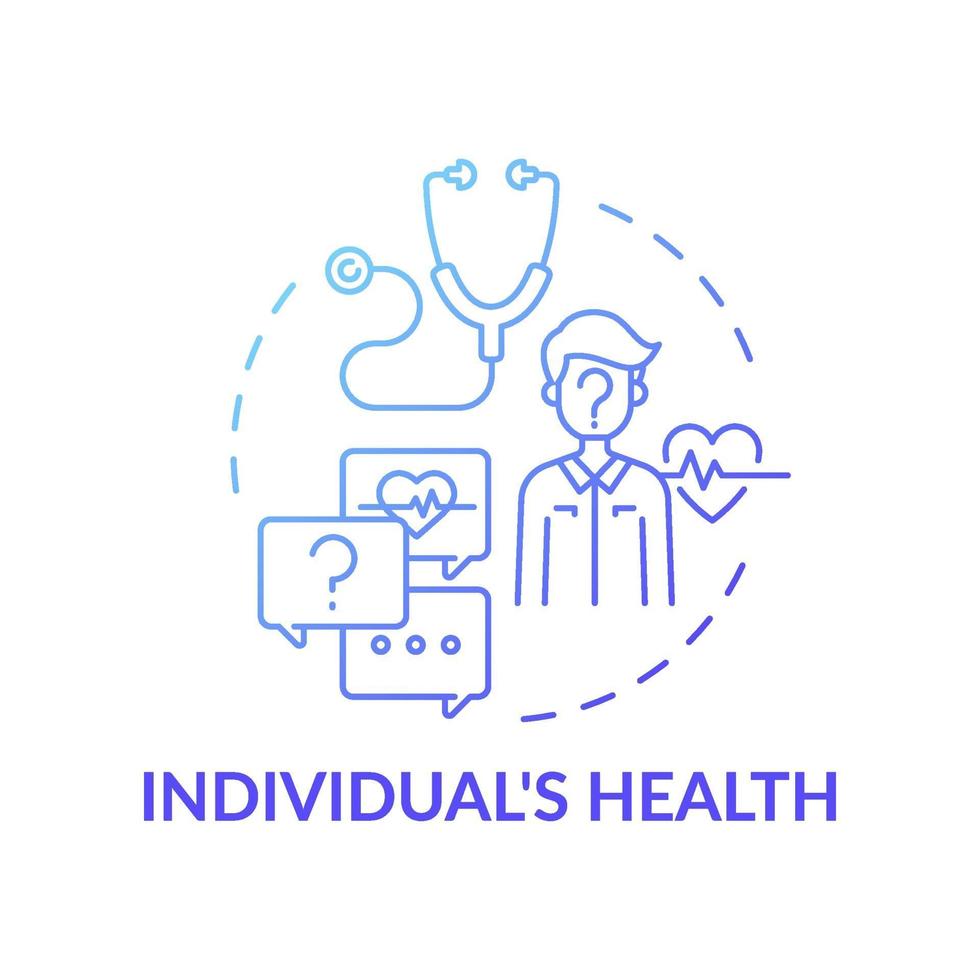 Individuals health blue gradient concept icon vector