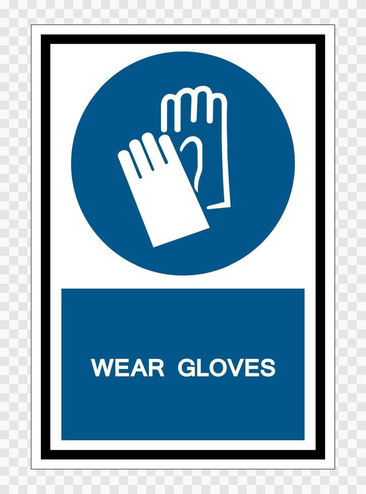 Wear Gloves Symbol Sign Isolate on transparent Background,Vector Illustration vector