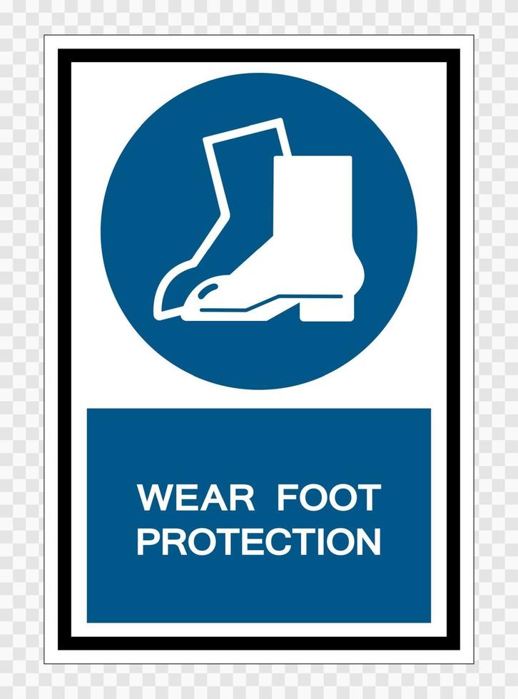 Wear Foot Protection Symbol Sign Isolate on transparent Background,Vector Illustration vector
