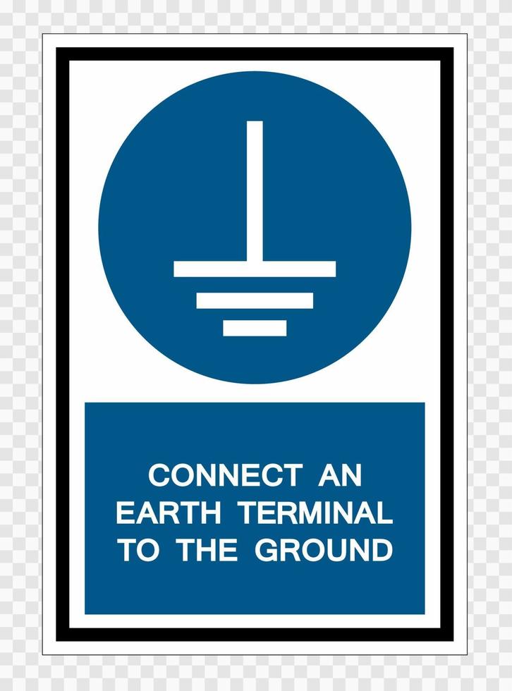 Connect An Earth Terminal To The Ground Symbol Sign Isolate on transparent Background,Vector Illustration vector