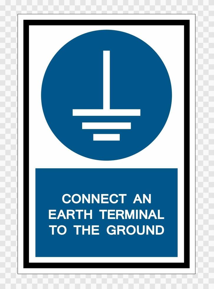 Connect An Earth Terminal To The Ground Symbol Sign Isolate on transparent Background,Vector Illustration vector