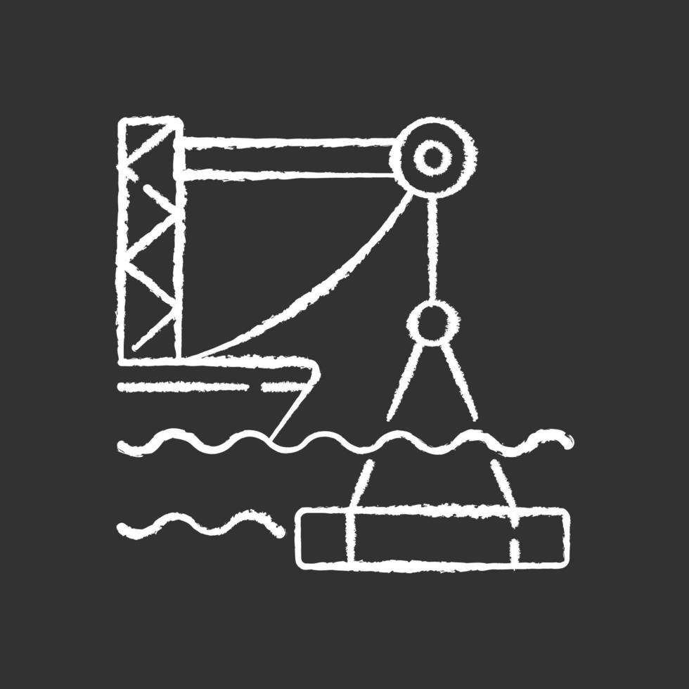Underwater construction chalk white icon on black background vector