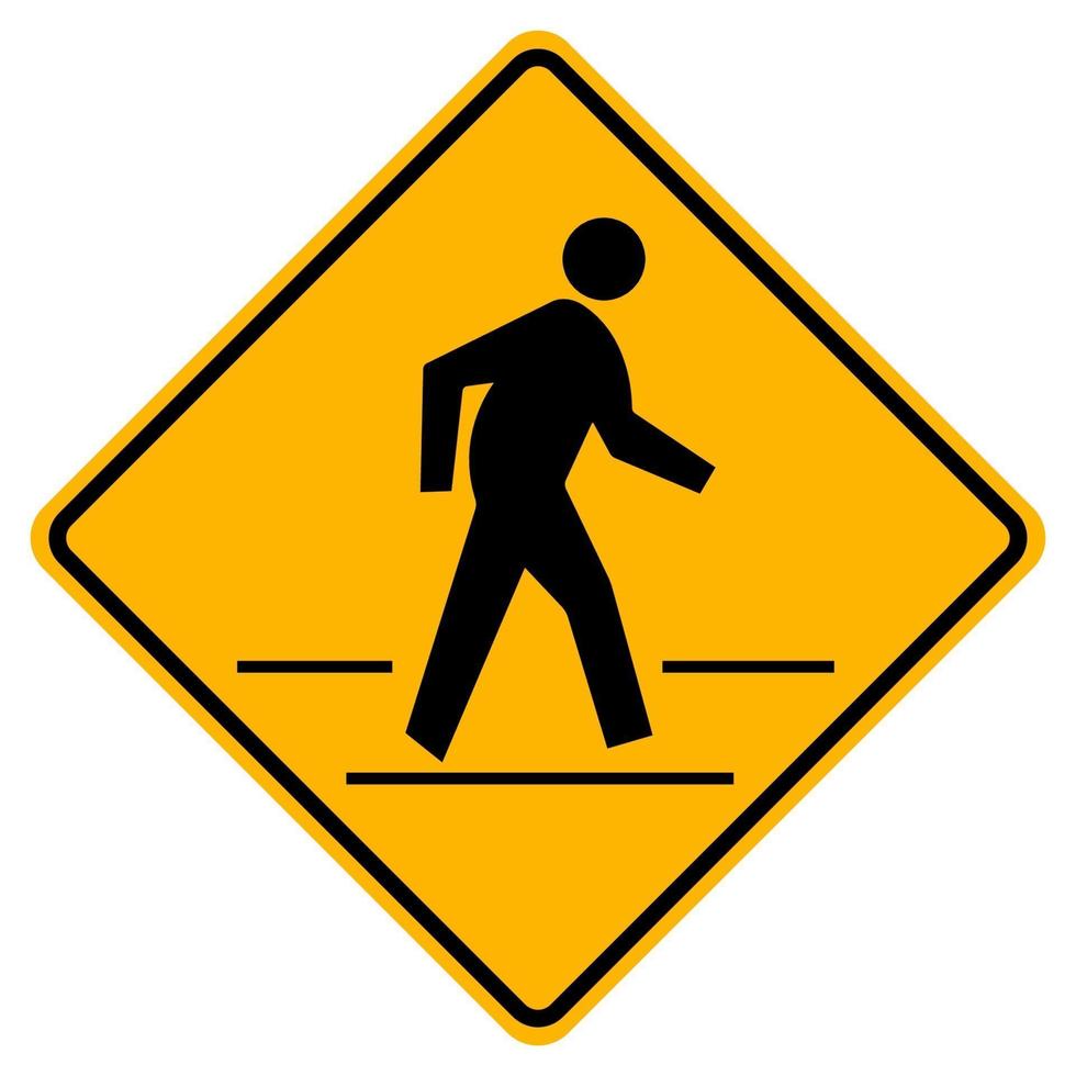 Pedestrian Crossing Warning Road Sign vector