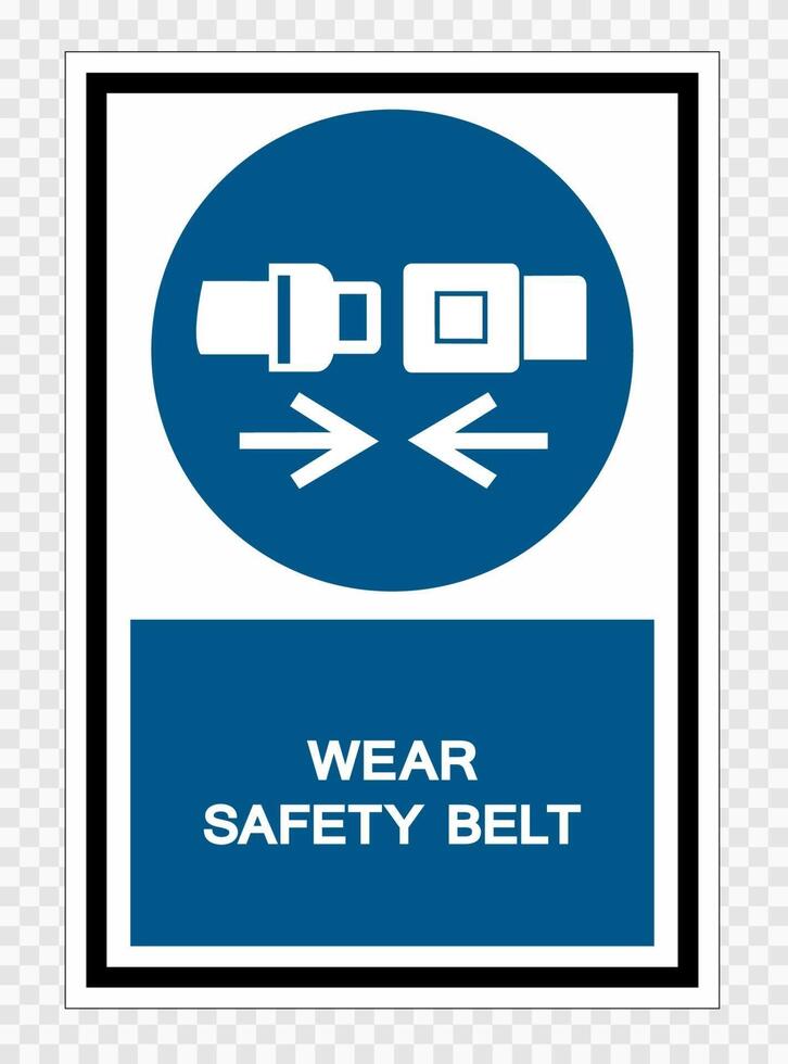 Wear Safety Belt Symbol Sign Isolate on transparent Background,Vector Illustration vector