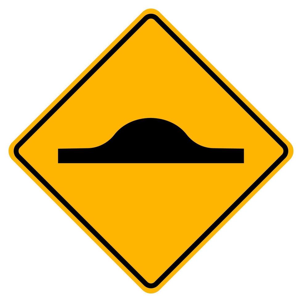 Warning traffic signs Speed hump on white background vector