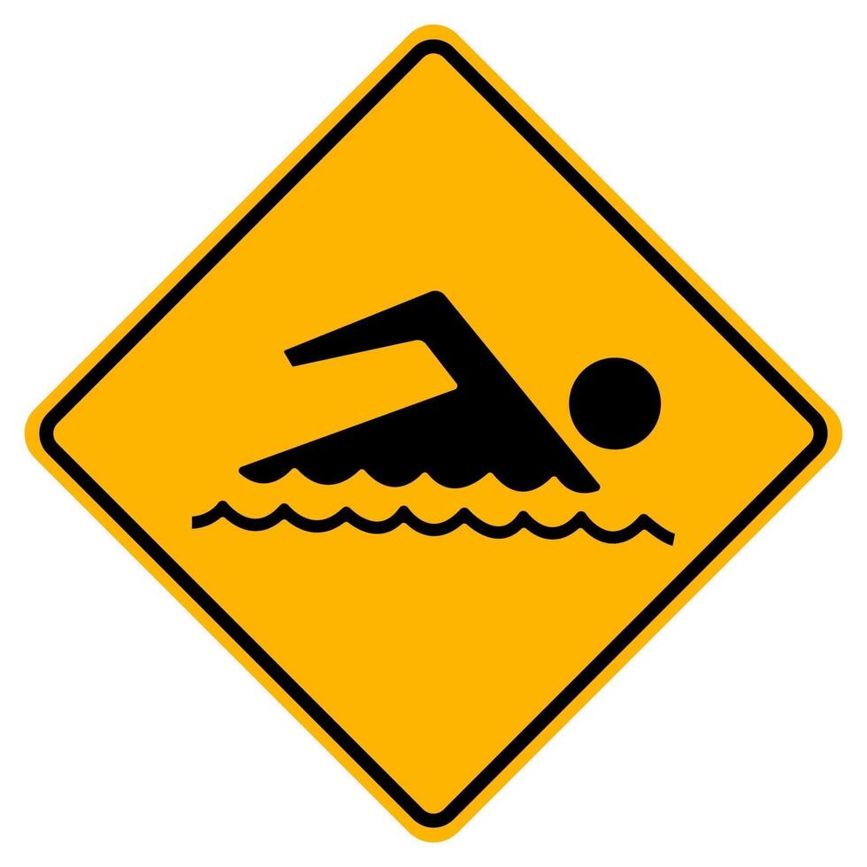 Sign forbidden to swim on white background vector