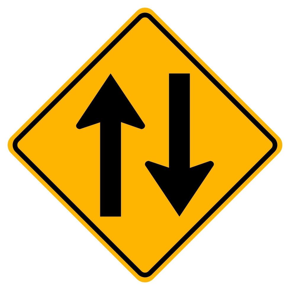 Warning signs Two-way traffic on white background vector