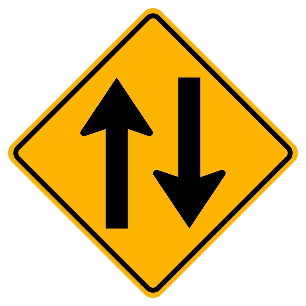 Warning signs Two-way traffic on white background vector