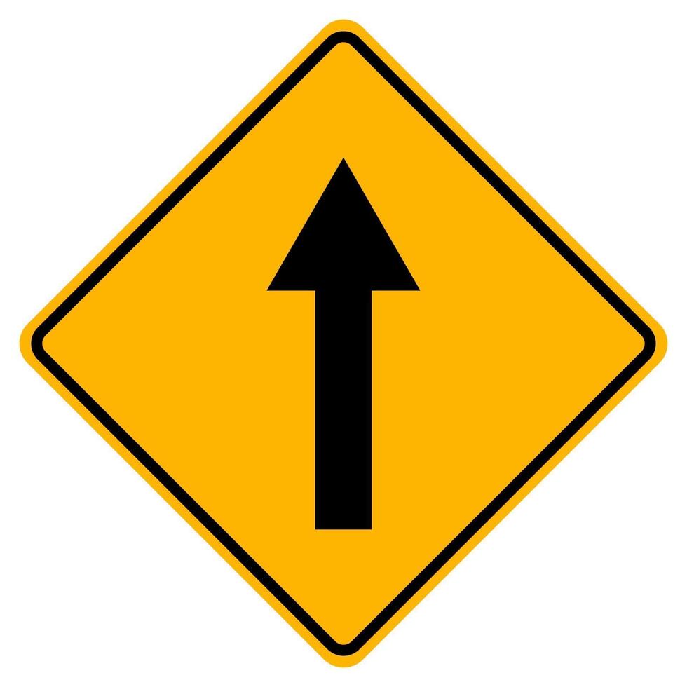 Go Straight Traffic Sign On White Background vector