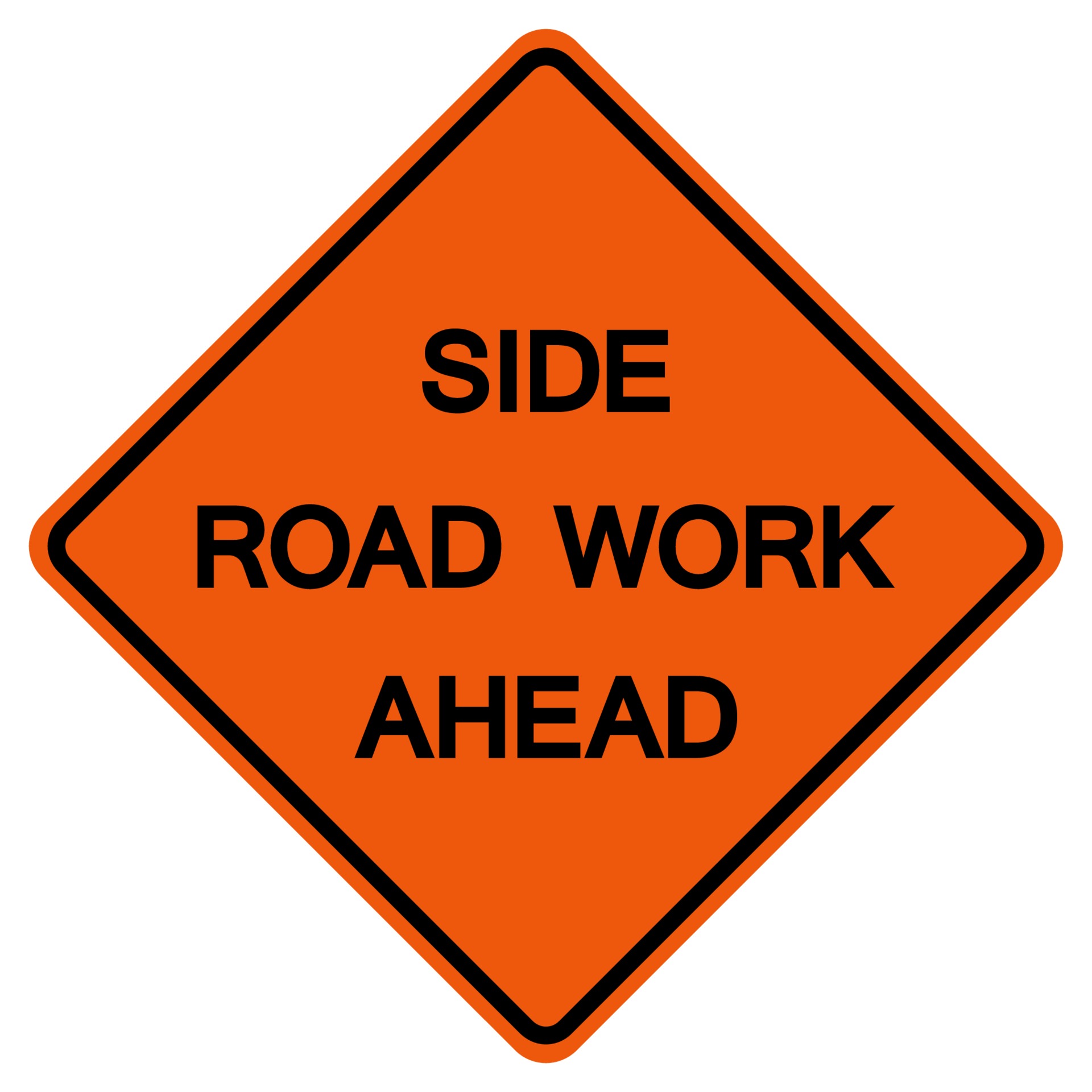 Side Road Work Ahead Traffic Road Symbol Sign Isolate on White