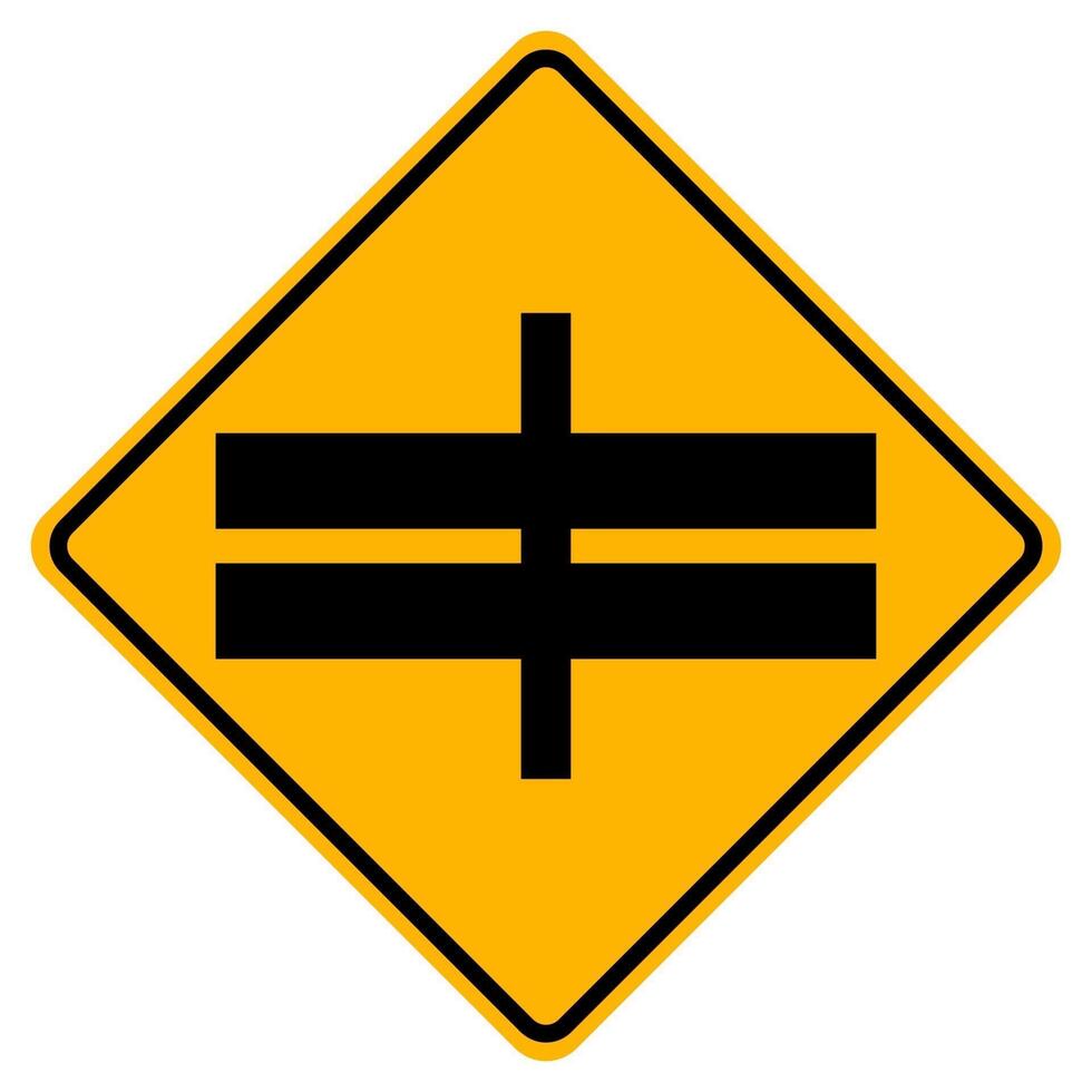 Highway Intersection Ahead Traffic Road Symbol Sign Isolate on White Background,Vector Illustration EPS.10 vector